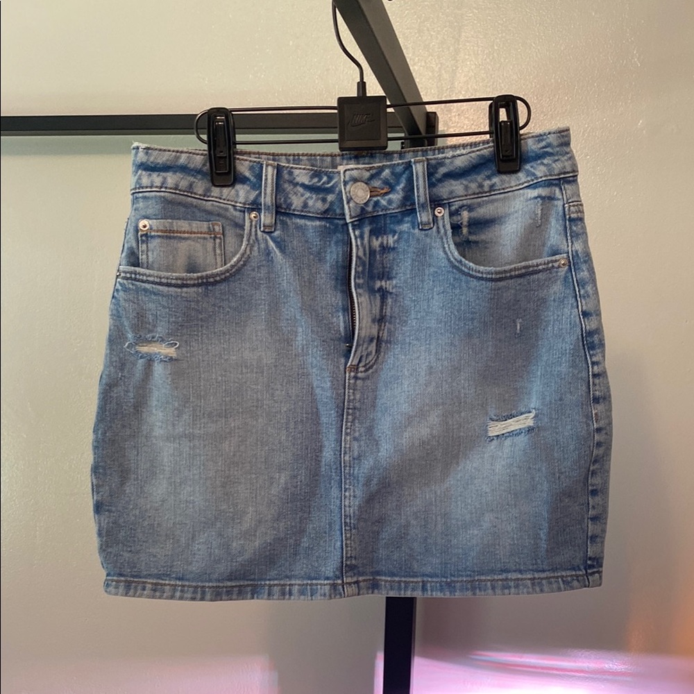 Garage Blue Mini Pencil Skirt Casual